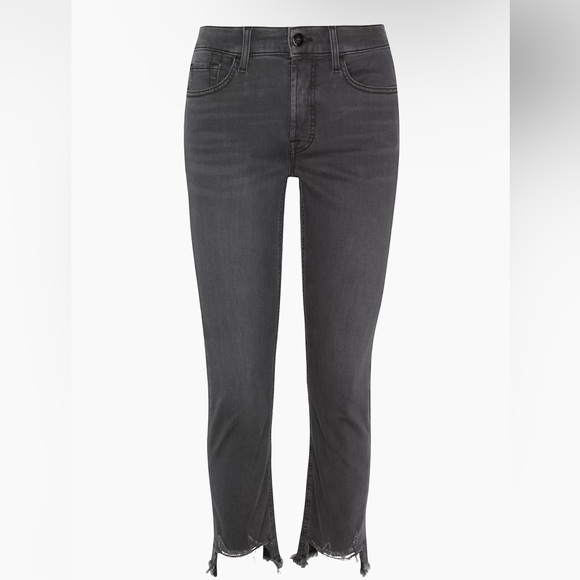 Jen7 by 7 for All Mankind Destroyed Step Hem Ankle Straight Leg Jean Size 16 - Picture 2 of 9